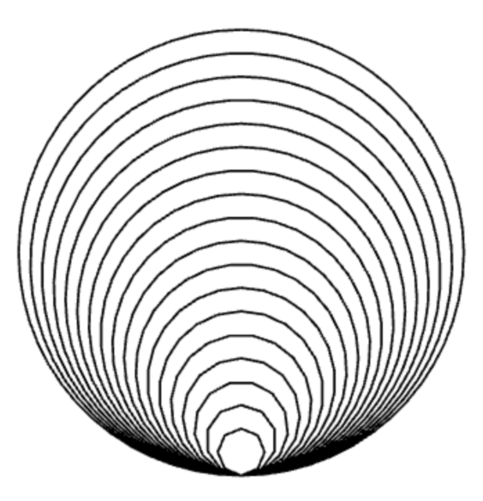 Spiral arc drawing example